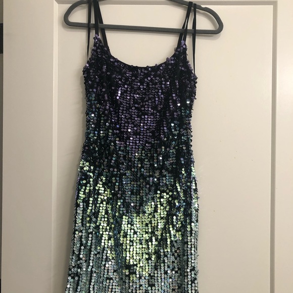 Adrianna Papell women’s sequined lace-up mini-dress. - Picture 4 of 5